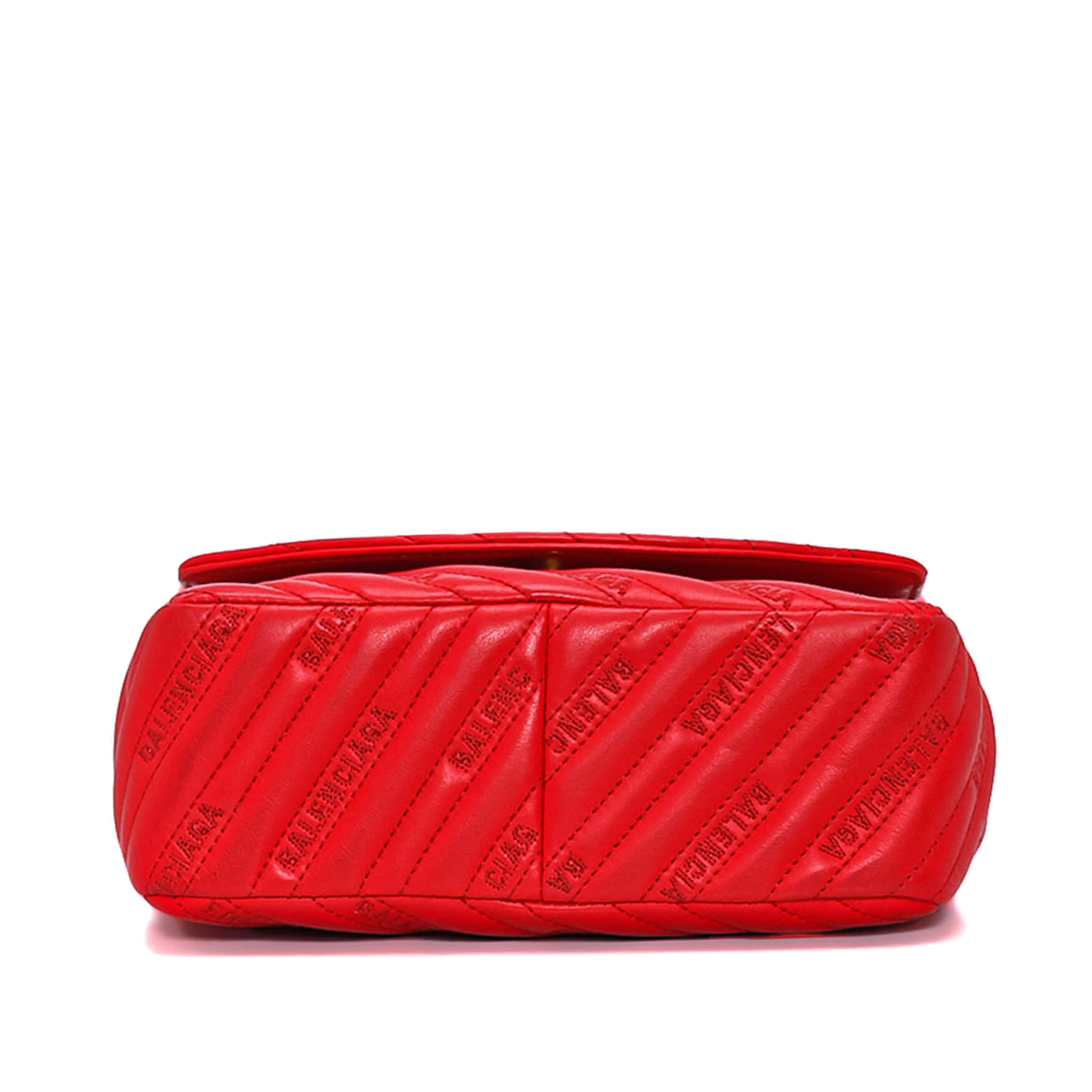 Balenciaga - Red Charm Detail BB Logo Chain Strap Crossbody Bag